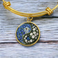 Morning Glory Yin Yang Bracelet - September Birth Month Flower Pendant Jewelry