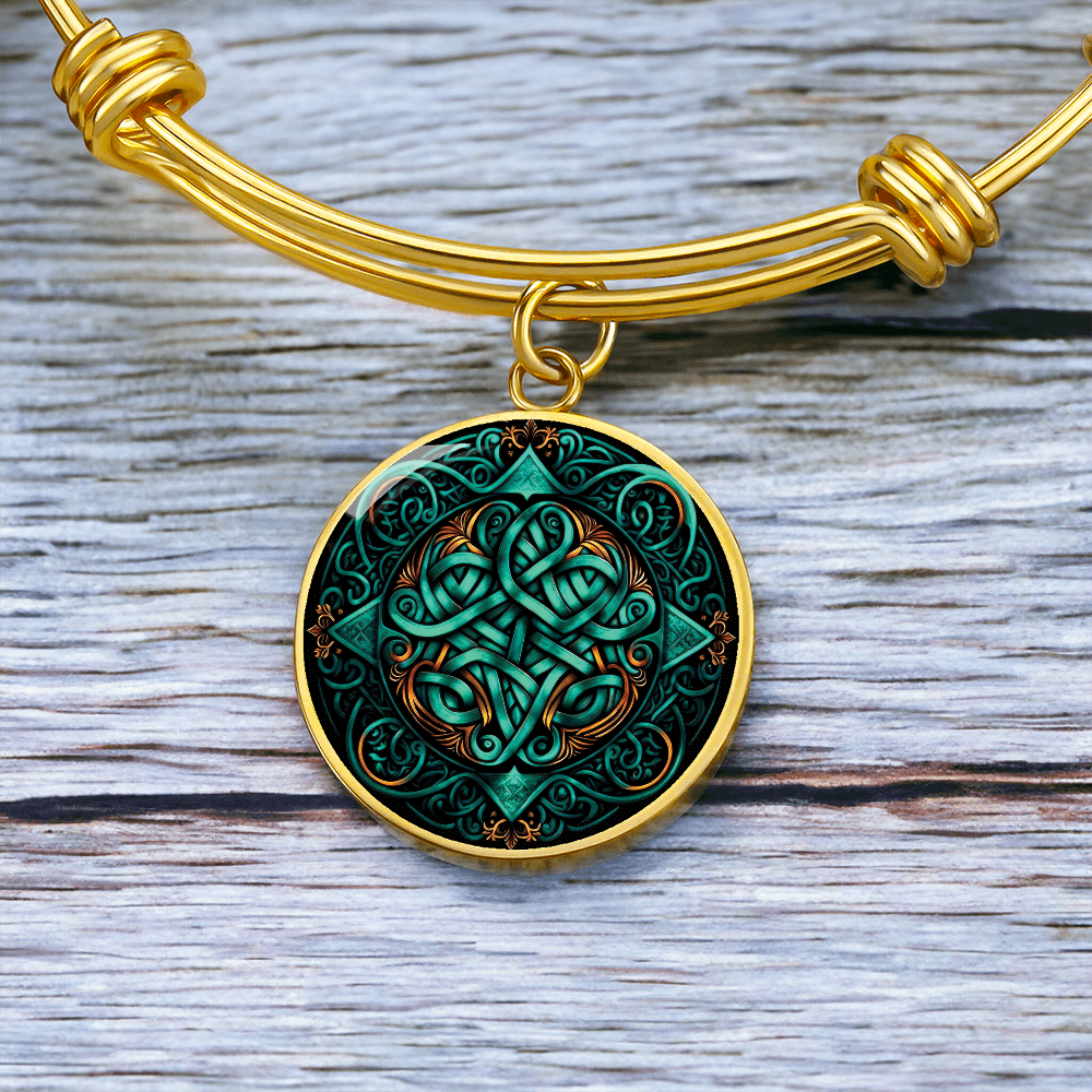 Teal Celtic Knot Bracelet - Romantic Pendant Jewelry