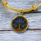 Celtic Tree of Life Pendant Bracelet - Larkspur July Birth Flower Jewelry