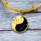 Gemini Yin Yang Pendant Bracelet - Zodiac Constellation Jewelry