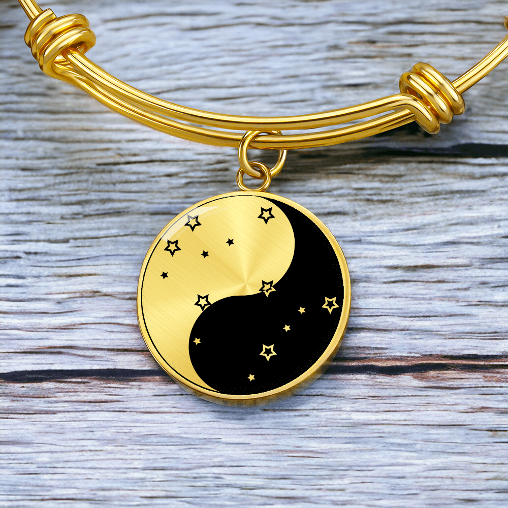Gemini Yin Yang Pendant Bracelet - Zodiac Constellation Jewelry
