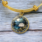 Water Lily Bracelet - July Birth Flower Pendant Jewelry