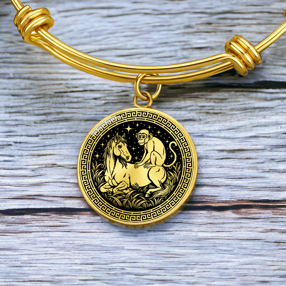 Monkey and Horse Bracelet - Couples Chinese Zodiac Animal Pendant Jewelry