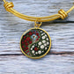 Carnation Yin Yang Bracelet - January Birth Month Flower Pendant Jewelry