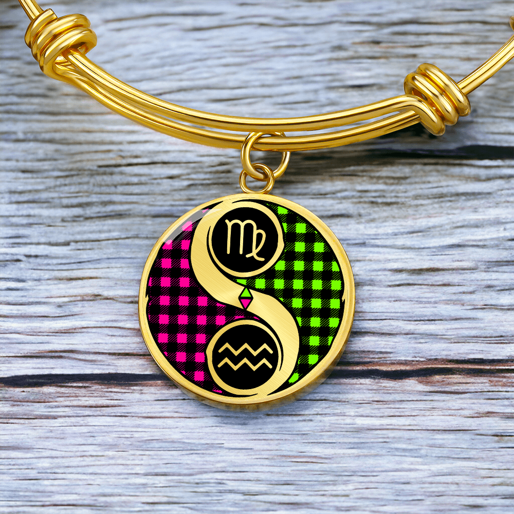Virgo & Aquarius Bracelet - Couples Zodiac Yin Yang Pendant Jewelry