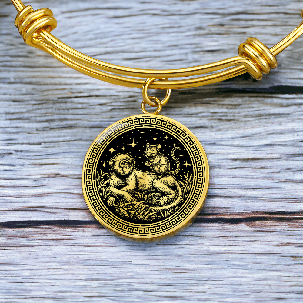 Monkey & Rat Bracelet - Couples Chinese Zodiac Animal Pendant Jewelry