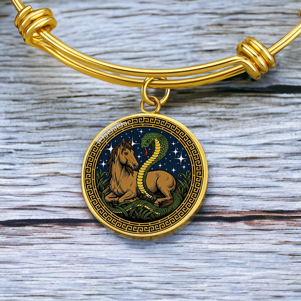 Snake and Horse Bracelet - Couples Chinese Zodiac Animal Pendant Jewelry