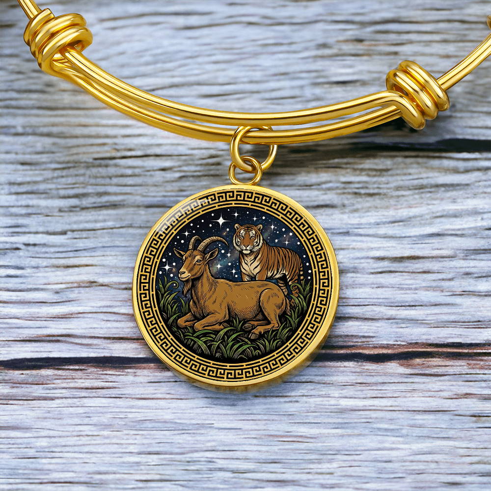 Tiger & Goat Bracelet - Couples Chinese Zodiac Animal Pendant Jewelry