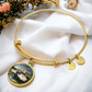 Water Lily Bracelet, July Birth Flower Pendant Jewelry