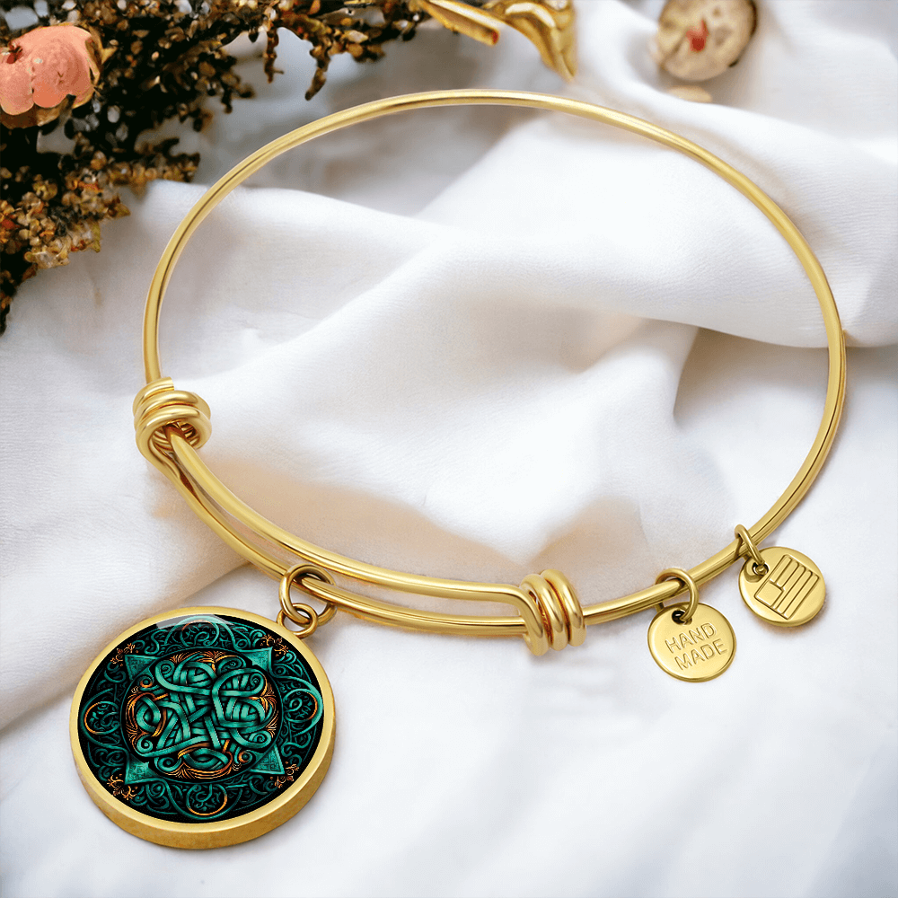 Teal Celtic Knot Bracelet - Romantic Pendant Jewelry