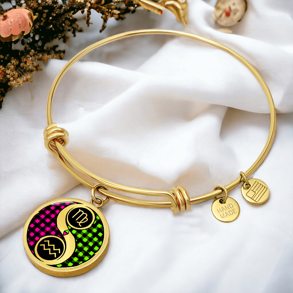 Virgo & Aquarius Bracelet - Couples Zodiac Yin Yang Pendant Jewelry
