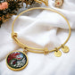 Larkspur Yin Yang Bracelet - July Birth Month Flower Pendant Jewelry