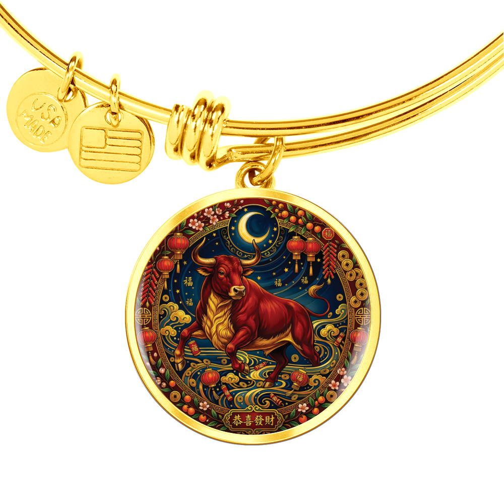 Year of The Ox Bracelet - Chinese Zodiac Animal Charm Pendant Jewelry