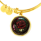 Red Rose Bracelet - June Birth Flower Pendant Jewelry