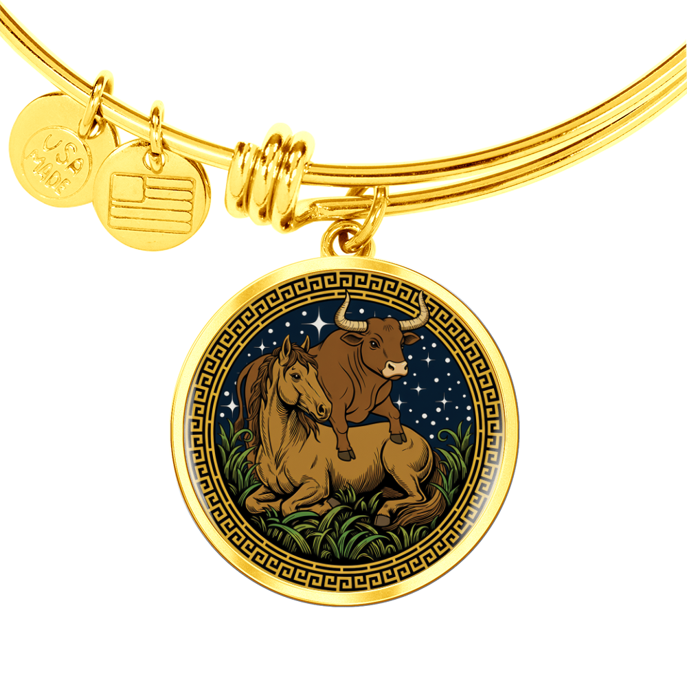 Ox and Horse Bracelet - Couples Chinese Zodiac Animal Pendant Jewelry