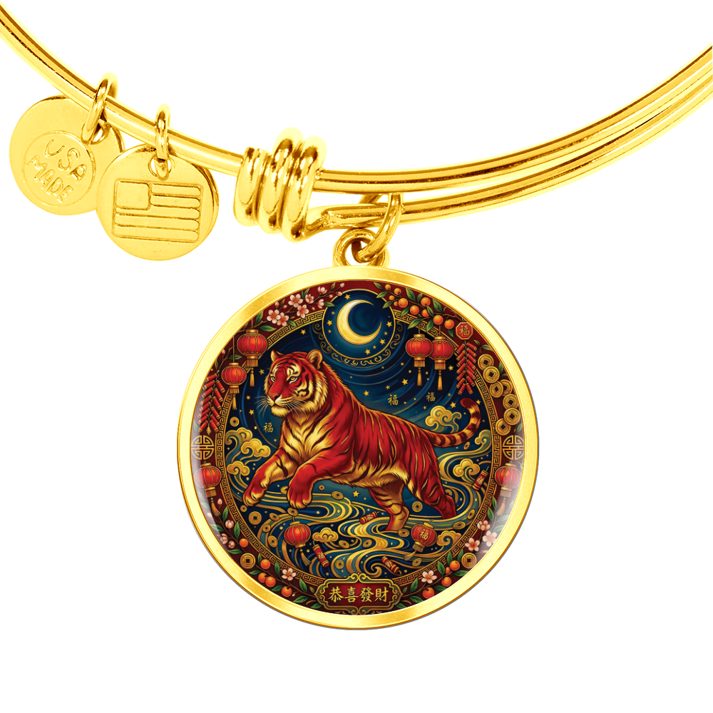 Year of The Tiger Bracelet - Chinese Zodiac Animal Charm Pendant Jewelry