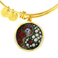 Carnation Yin Yang Bracelet - January Birth Month Flower Pendant Jewelry