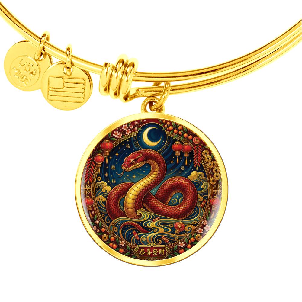Year of The Snake Bracelet - Chinese Zodiac Animal Charm Pendant Jewelry