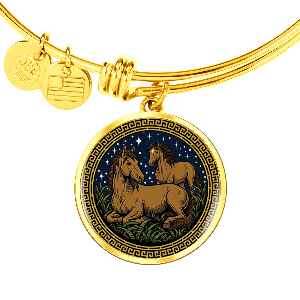 Horse and Horse Bracelet - Couples Chinese Zodiac Animal Pendant Jewelry