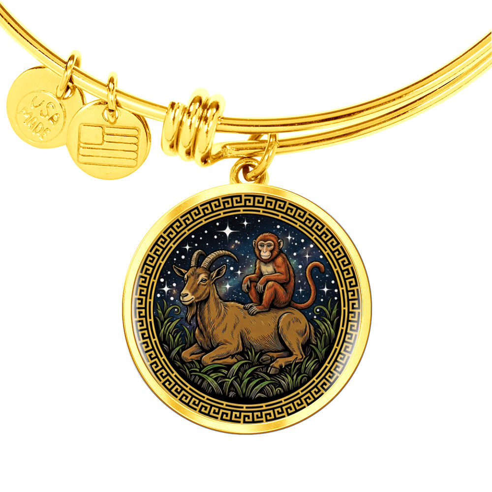Monkey & Goat Bracelet - Couples Chinese Zodiac Animal Pendant Jewelry