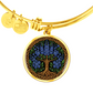 Celtic Tree of Life Pendant Bracelet - Larkspur July Birth Flower Jewelry