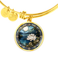 Water Lily Bracelet - July Birth Flower Pendant Jewelry