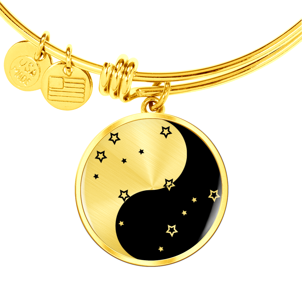 Gemini Yin Yang Pendant Bracelet - Zodiac Constellation Jewelry