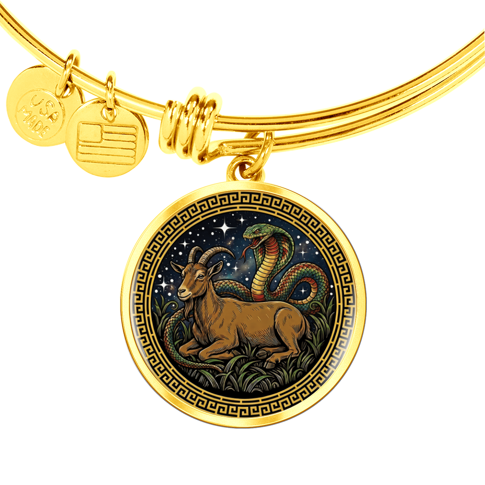 Snake & Goat Bracelet - Couples Chinese Zodiac Animal Pendant Jewelry