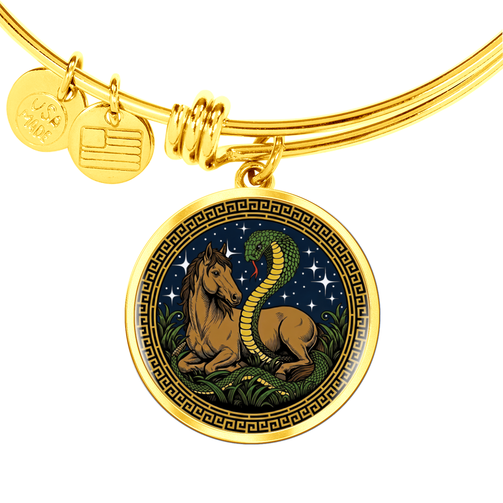 Snake and Horse Bracelet - Couples Chinese Zodiac Animal Pendant Jewelry