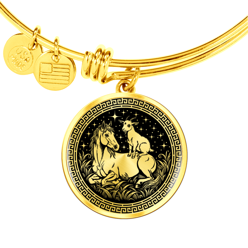 Goat and Horse Bracelet - Couples Chinese Zodiac Animal Pendant Jewelry
