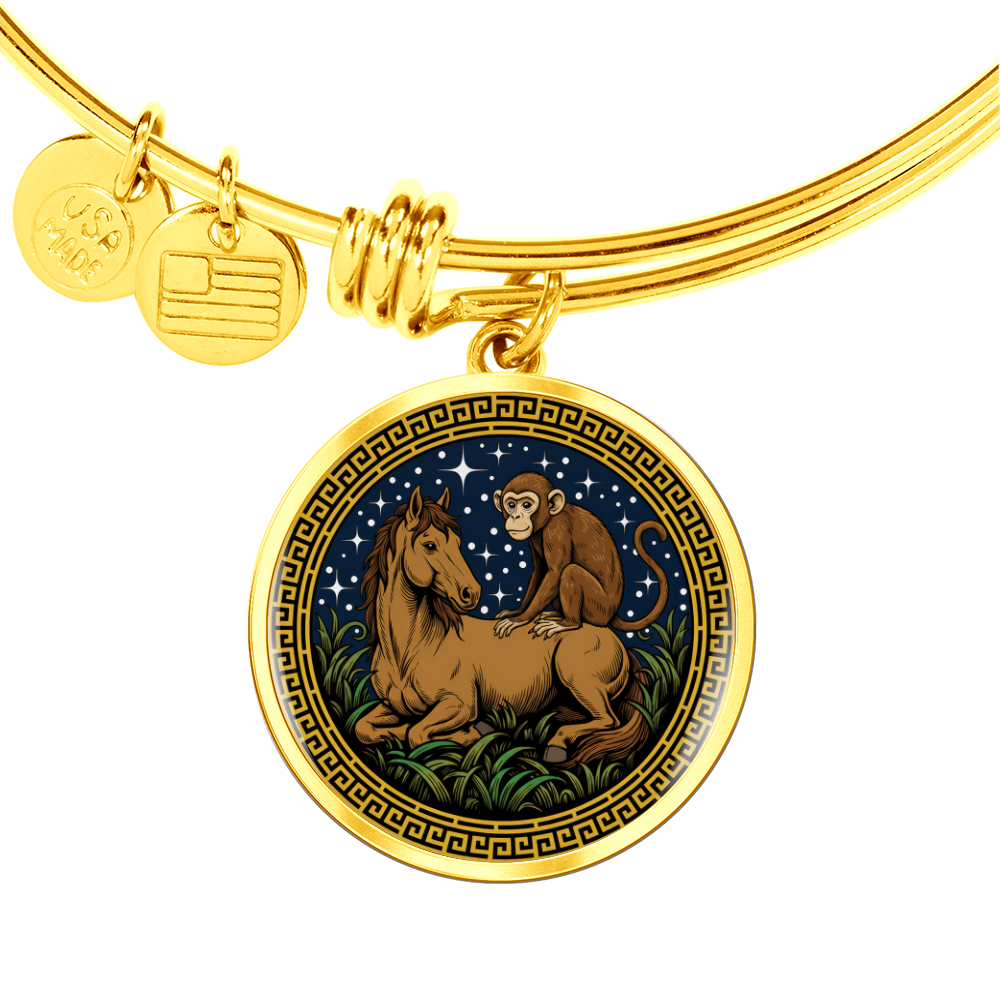 Monkey and Horse Bracelet - Couples Chinese Zodiac Animal Pendant Jewelry