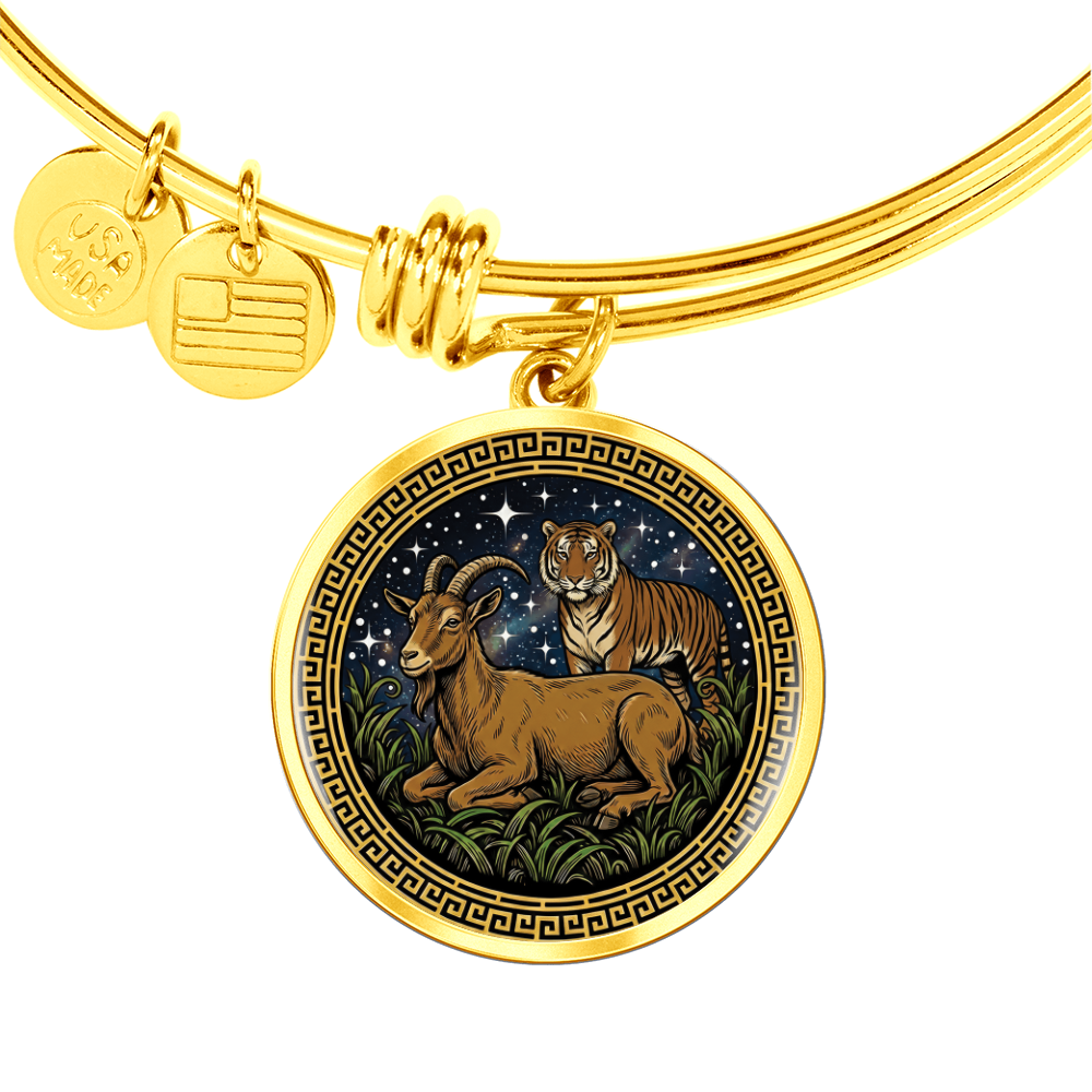 Tiger & Goat Bracelet - Couples Chinese Zodiac Animal Pendant Jewelry