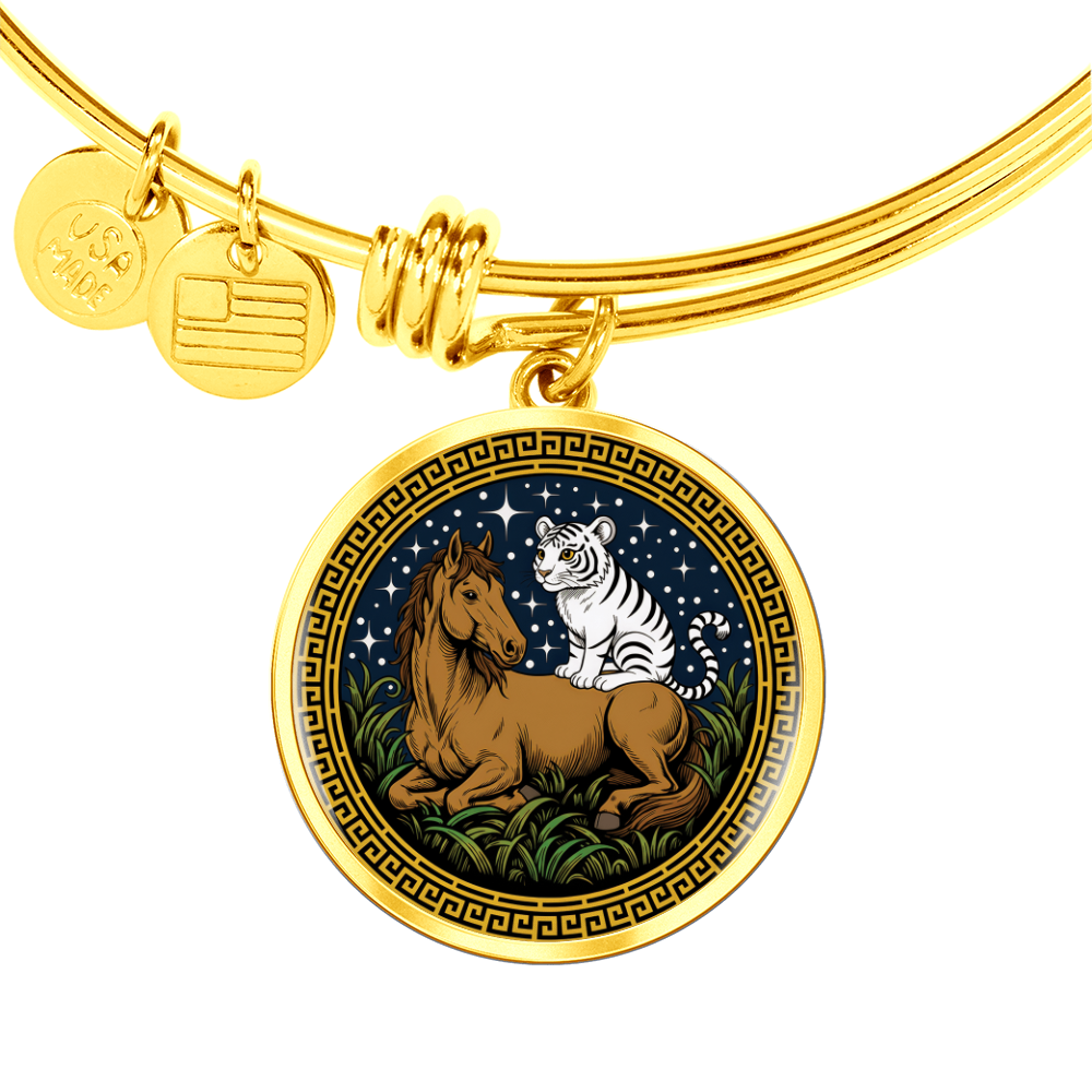 Tiger and Horse Bracelet - Couples Chinese Zodiac Animal Pendant Jewelry