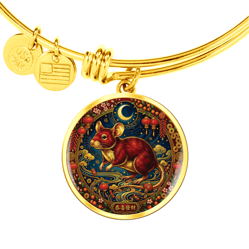 Year of The Rat Bracelet - Chinese Zodiac Animal Charm Pendant Jewelry