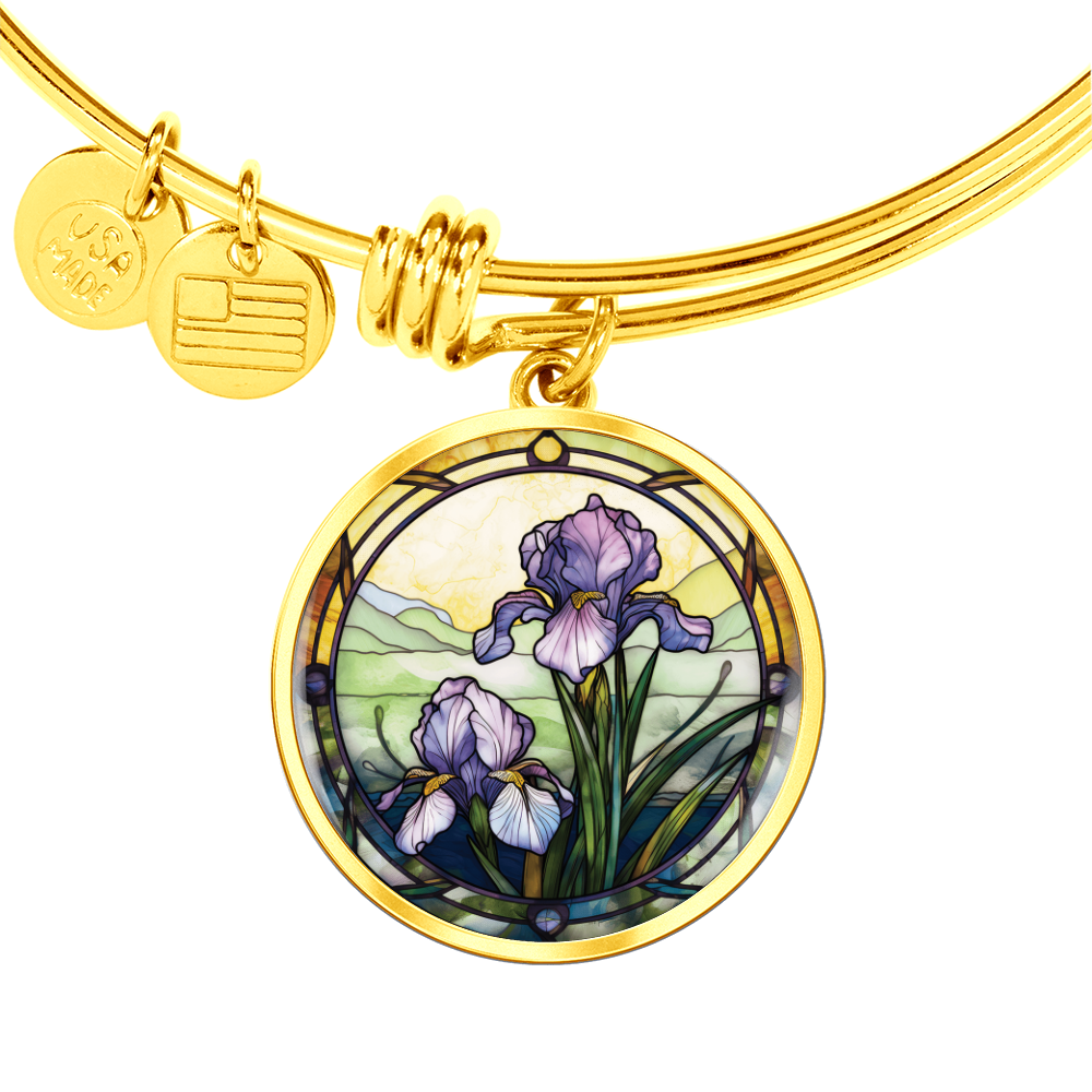 Iris Bracelet - February Birth Flower Pendant Jewelry