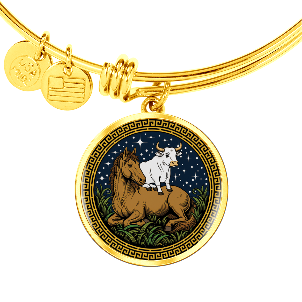 Ox and Horse Bracelet - Couples Chinese Zodiac Animal Pendant Jewelry