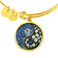 Morning Glory Yin Yang Bracelet - September Birth Month Flower Pendant Jewelry