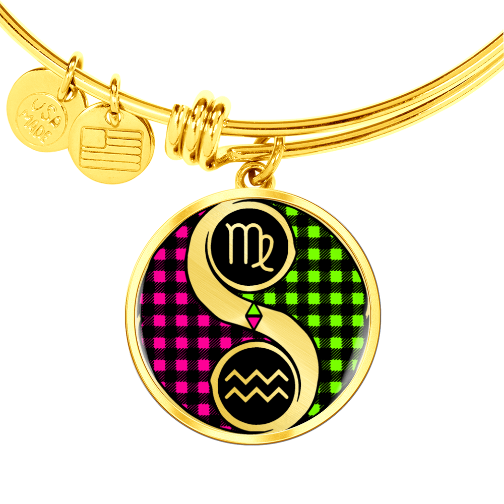 Virgo & Aquarius Bracelet - Couples Zodiac Yin Yang Pendant Jewelry