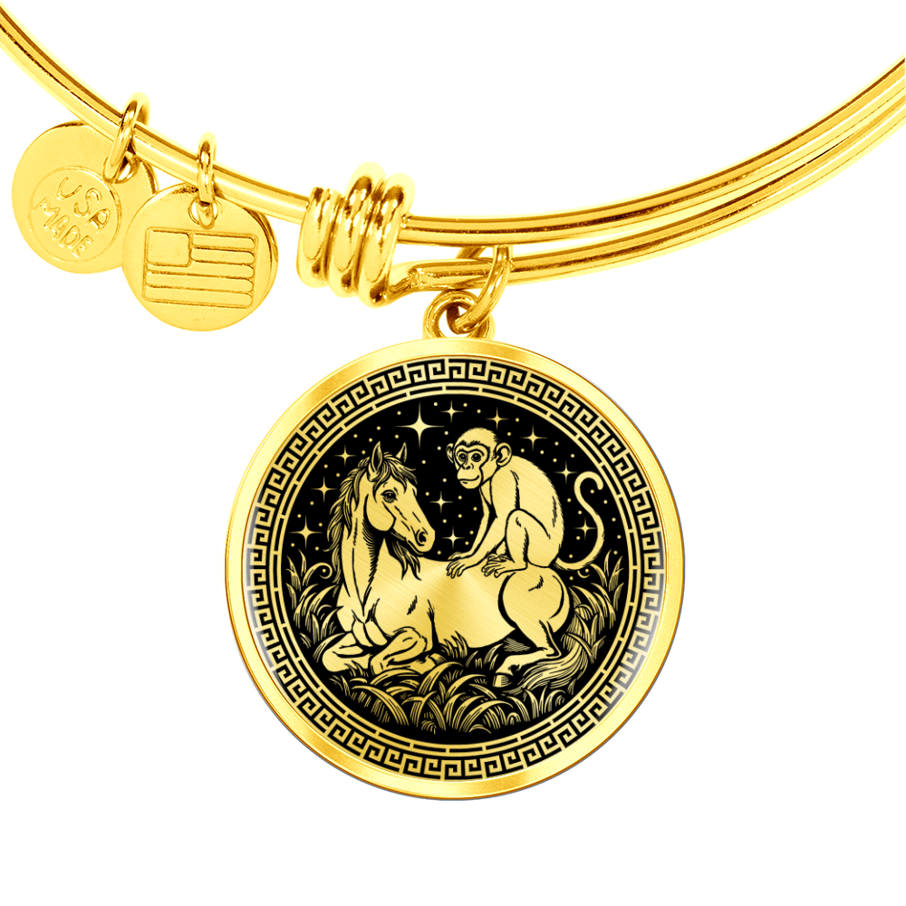 Monkey and Horse Bracelet - Couples Chinese Zodiac Animal Pendant Jewelry