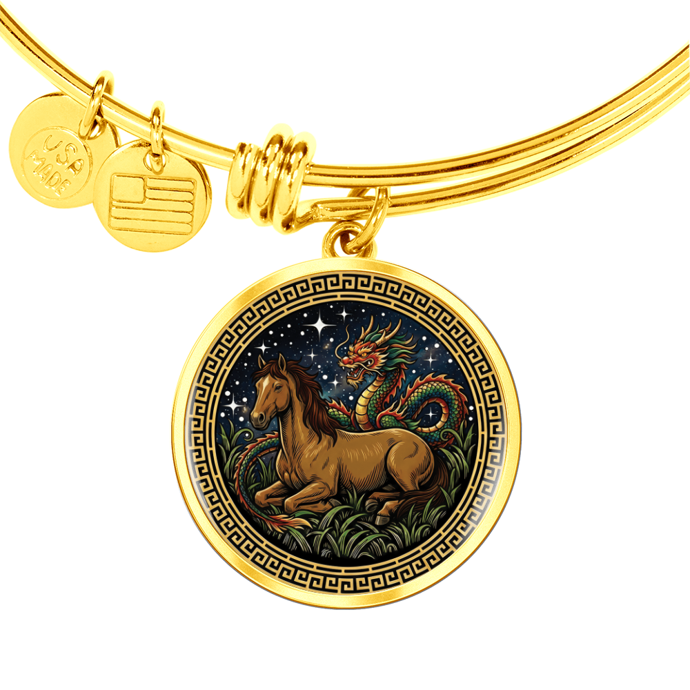 Dragon & Horse Bracelet - Couples Chinese Zodiac Animal Pendant Jewelry