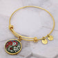 Poppy Yin Yang Bracelet - August Birth Month Flower Pendant Jewelry