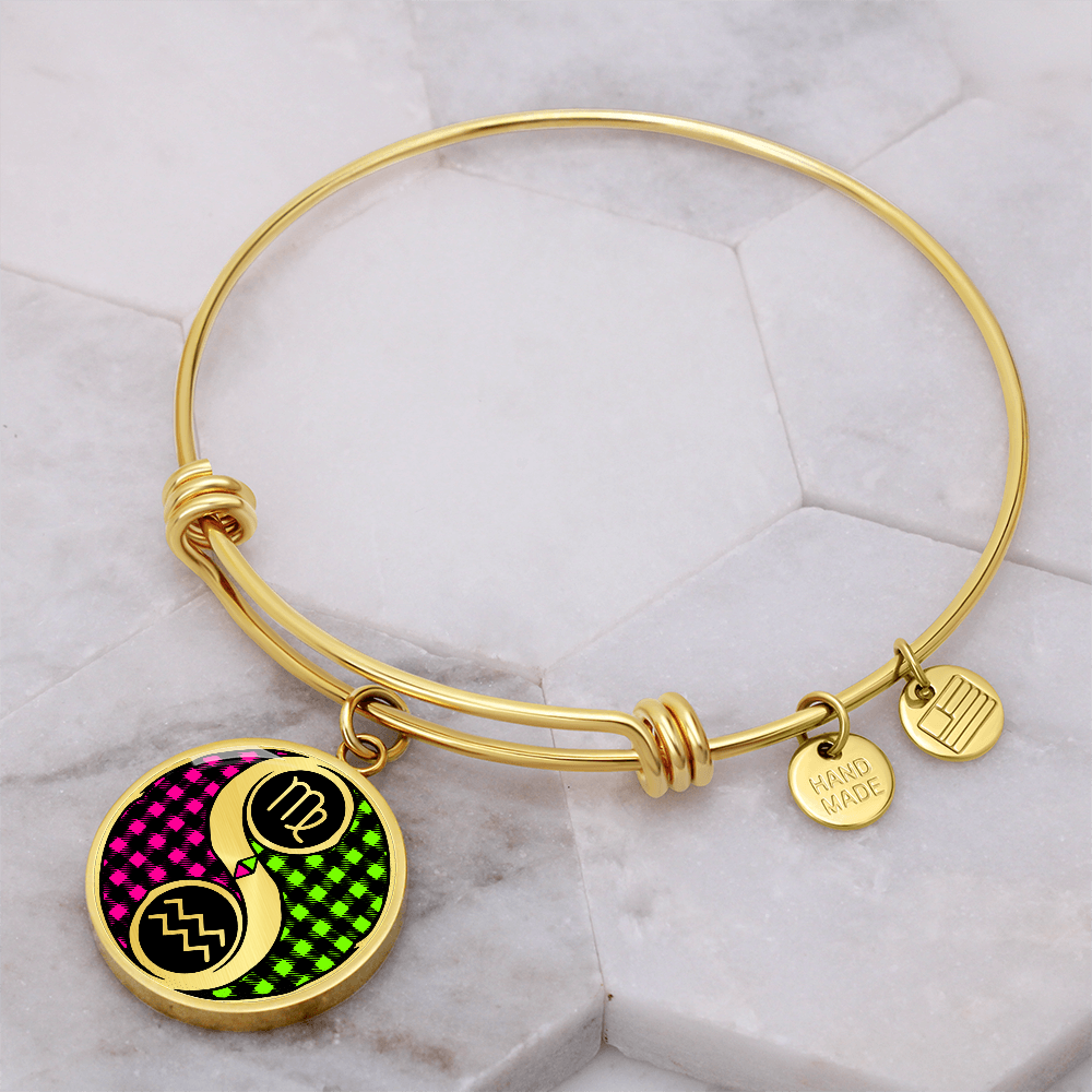 Virgo & Aquarius Bracelet - Couples Zodiac Yin Yang Pendant Jewelry