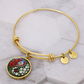 Gladiolus Yin Yang Bracelet - August Birth Month Flower Pendant Jewelry