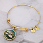 Water Lily Bracelet, July Birth Flower Pendant Jewelry