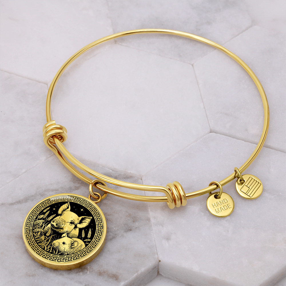 Rat & Pig Bracelet - Couples Chinese Zodiac Pendant Jewelry