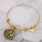 Daffodil Yin Yang Bracelet - March Birth Month Flower Pendant Jewelry