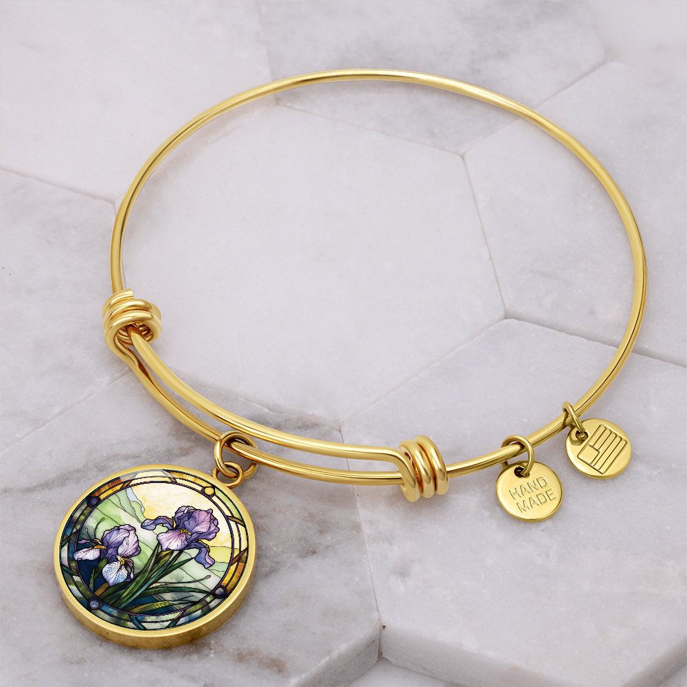 Iris Bracelet - February Birth Flower Pendant Jewelry