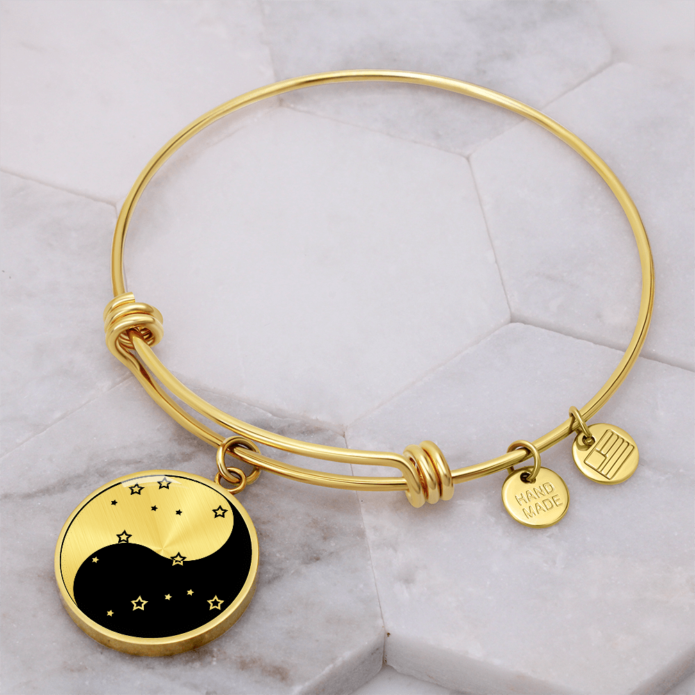 Gemini Yin Yang Pendant Bracelet - Zodiac Constellation Jewelry