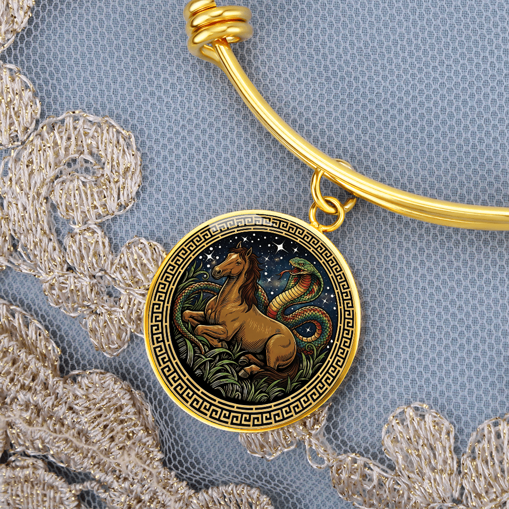 Snake & Horse Bracelet - Couples Chinese Zodiac Animal Pendant Jewelry