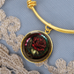 Red Rose Bracelet - June Birth Flower Pendant Jewelry